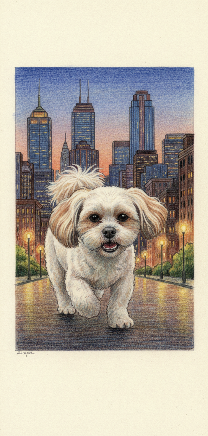 City Break Coloured Pencil poster