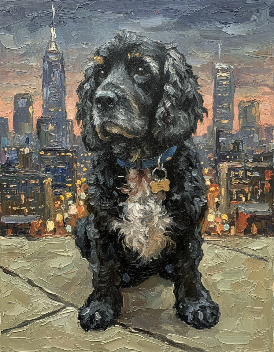 City Break Oil Painting poster