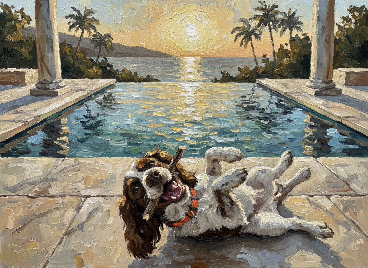 Luxury Getaway Oil Painting poster