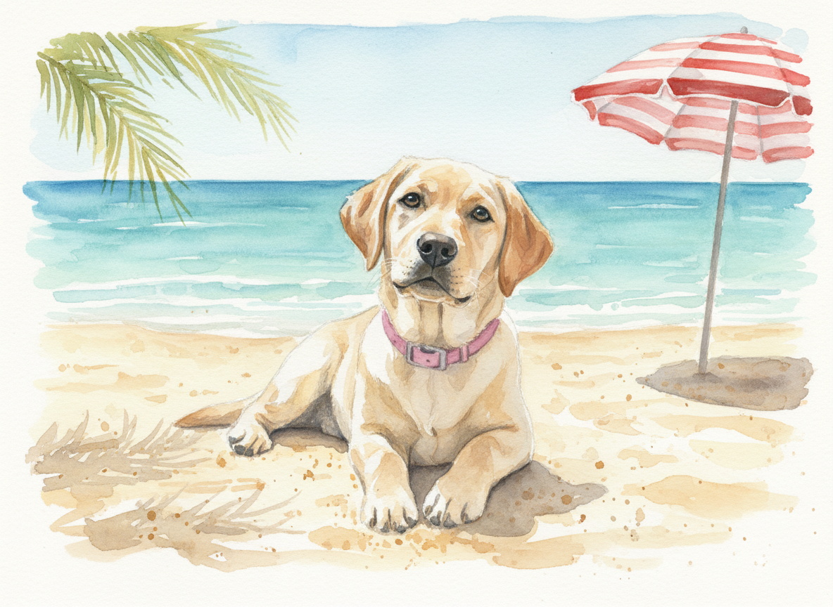 Beach Escape Watercolour poster