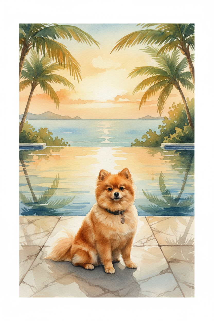 Luxury Getaway Watercolour poster